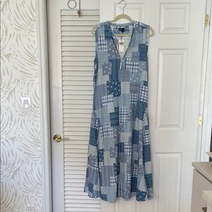 Polo by Ralph Lauren Sleeveless Patchwork Cotton Jersey Midi Dress